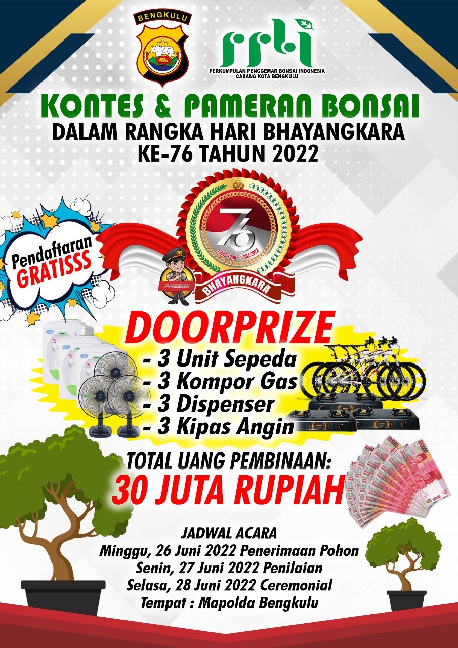  Polda Bengkulu Gelar Kontes dan Pameran Bonsai