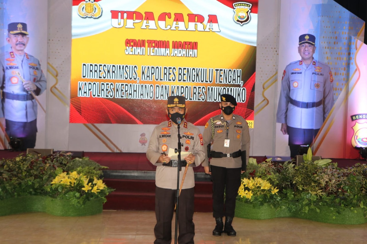 Kapolda Bengkulu  Pimpin Sertijab Dir Reskrimsus