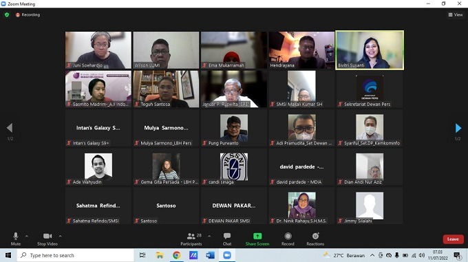 Dewan Pers, SMSI dan Konstituen Lainnya Kritisi RUU KUHP yang Mangancam Kemerdekaan Pers SambungFacebookTwitterWhatsApp