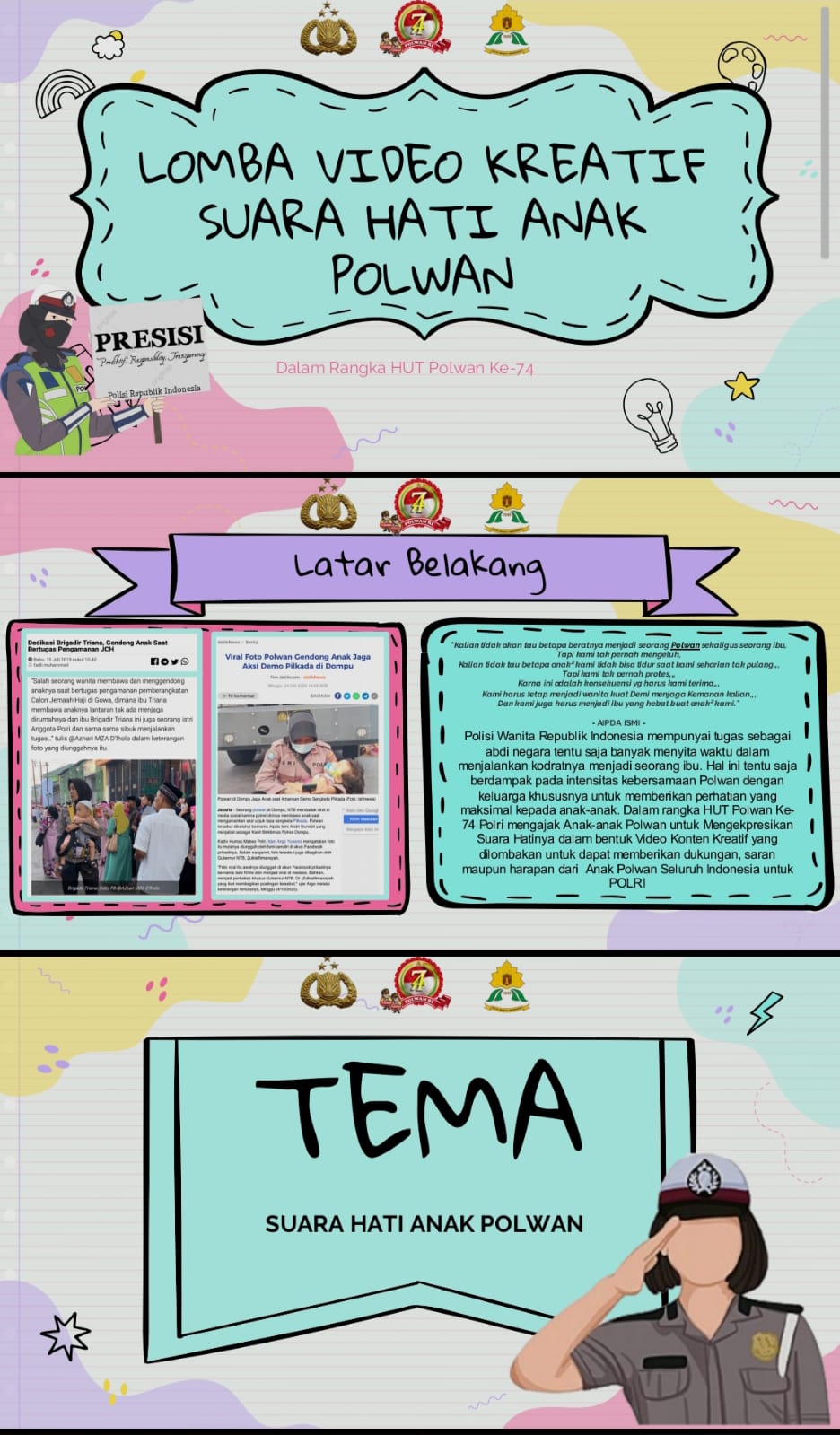  Lomba Video Kreatif dalam rangka HUT Polwan Ke -74