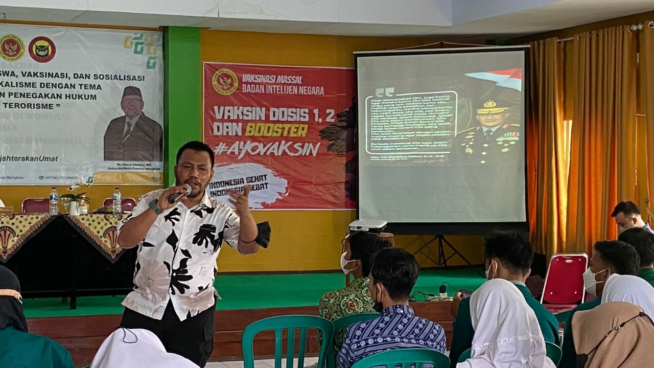 Dihadapan 150 Mahasiswa, Kasatgaswil Bengkulu Densus 88 AT Polri Beri Motivasi dan Paparkan Bahaya Radikalisme