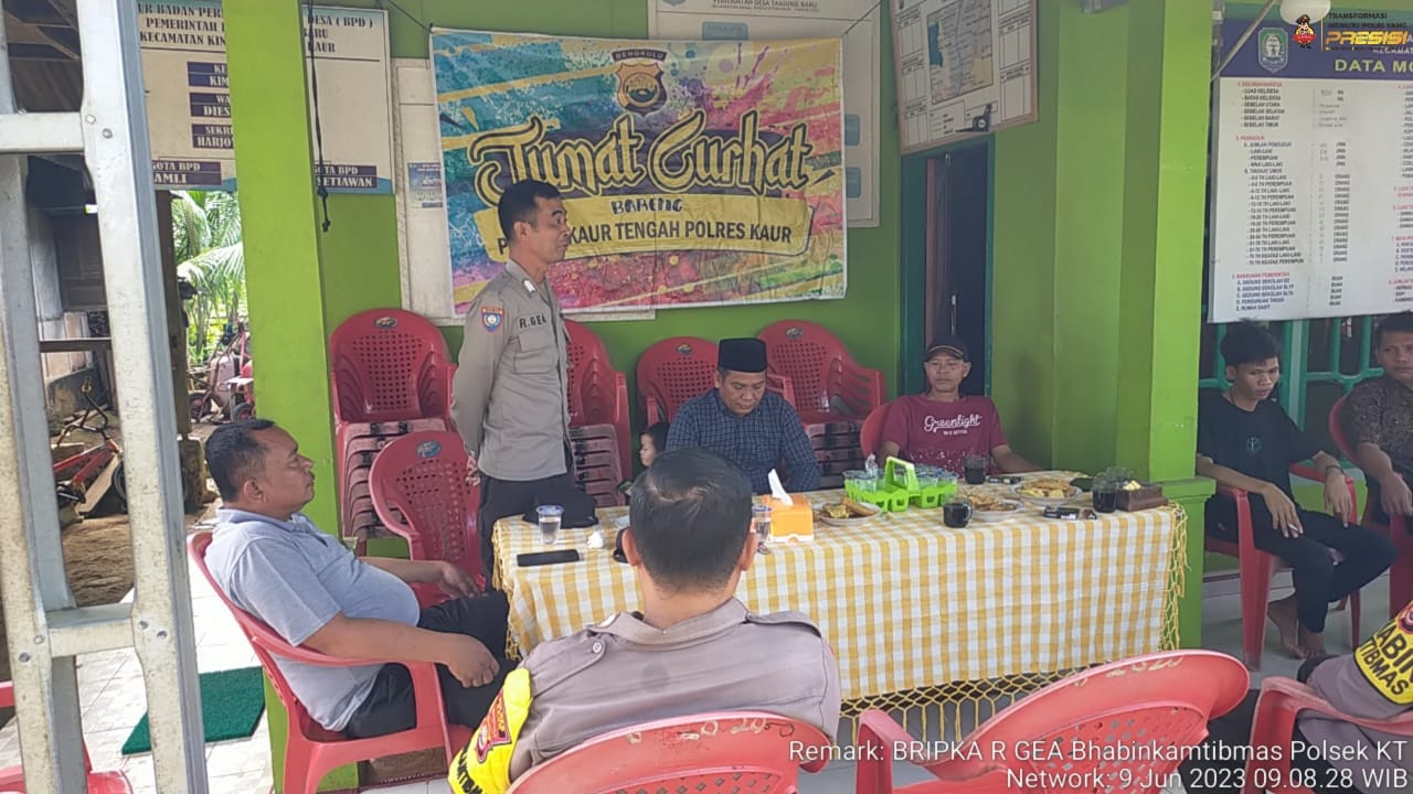 Kapolsek Kaur Tengah, Jumat Curhat di Desa Tanjung Baru 