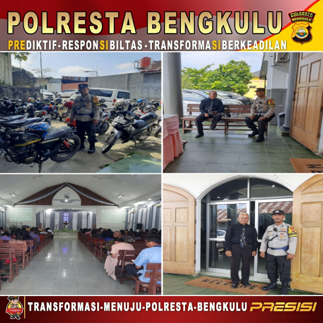 Polsek Gading Cempaka Laksanakan Pengamanan Ibadah Minggu di Gereja Pantekosta