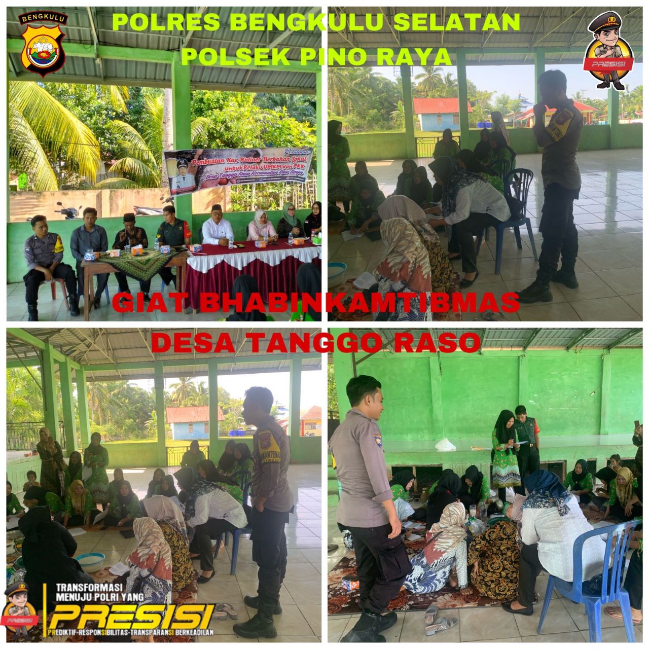 Bhabinkamtibmas Polsek Pino Raya Monitoring Pelatihan Pembuatan Kue Kuliner di Desa Tanggo Raso 