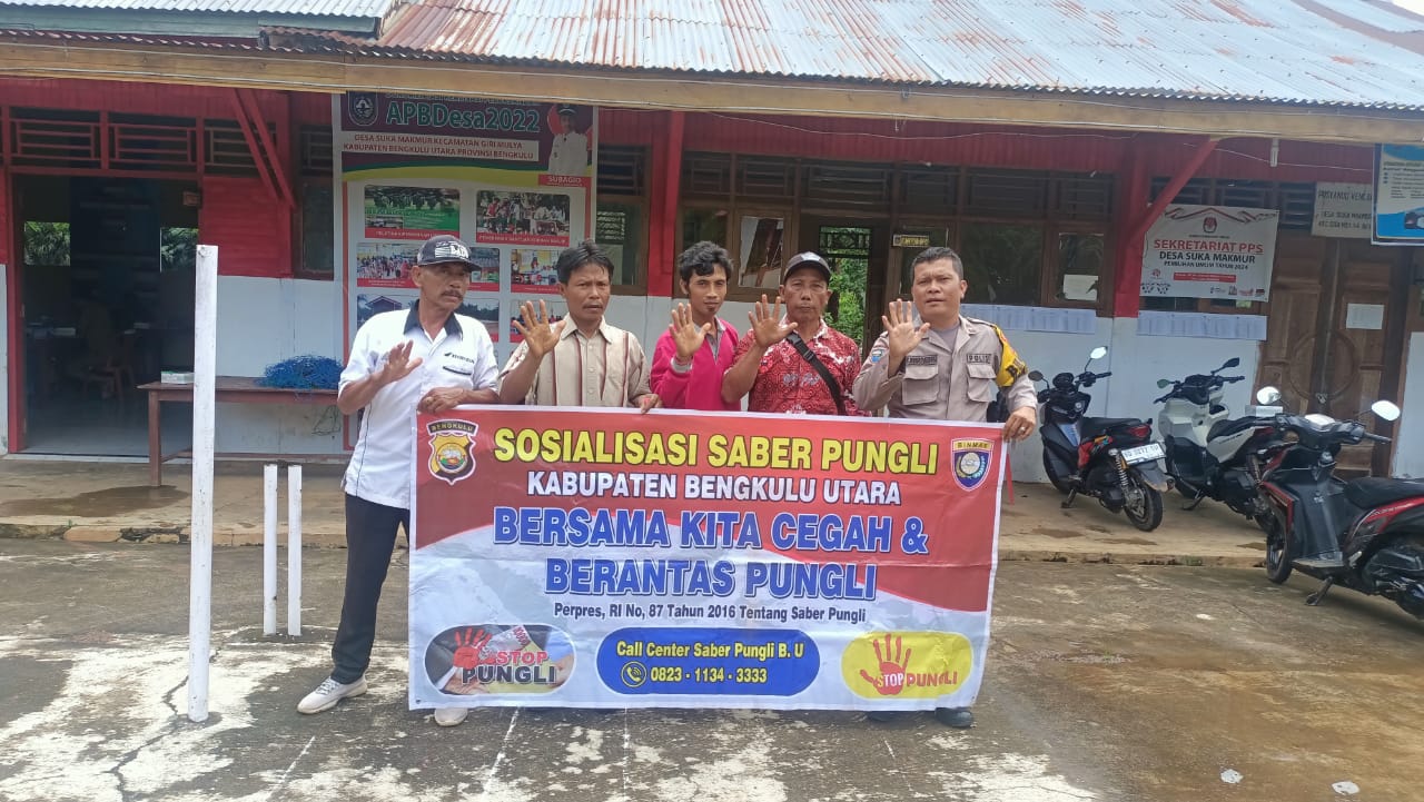 Polsek Giri Mulya Sosialisasi Saber Pungli di Desa Suka Makmur