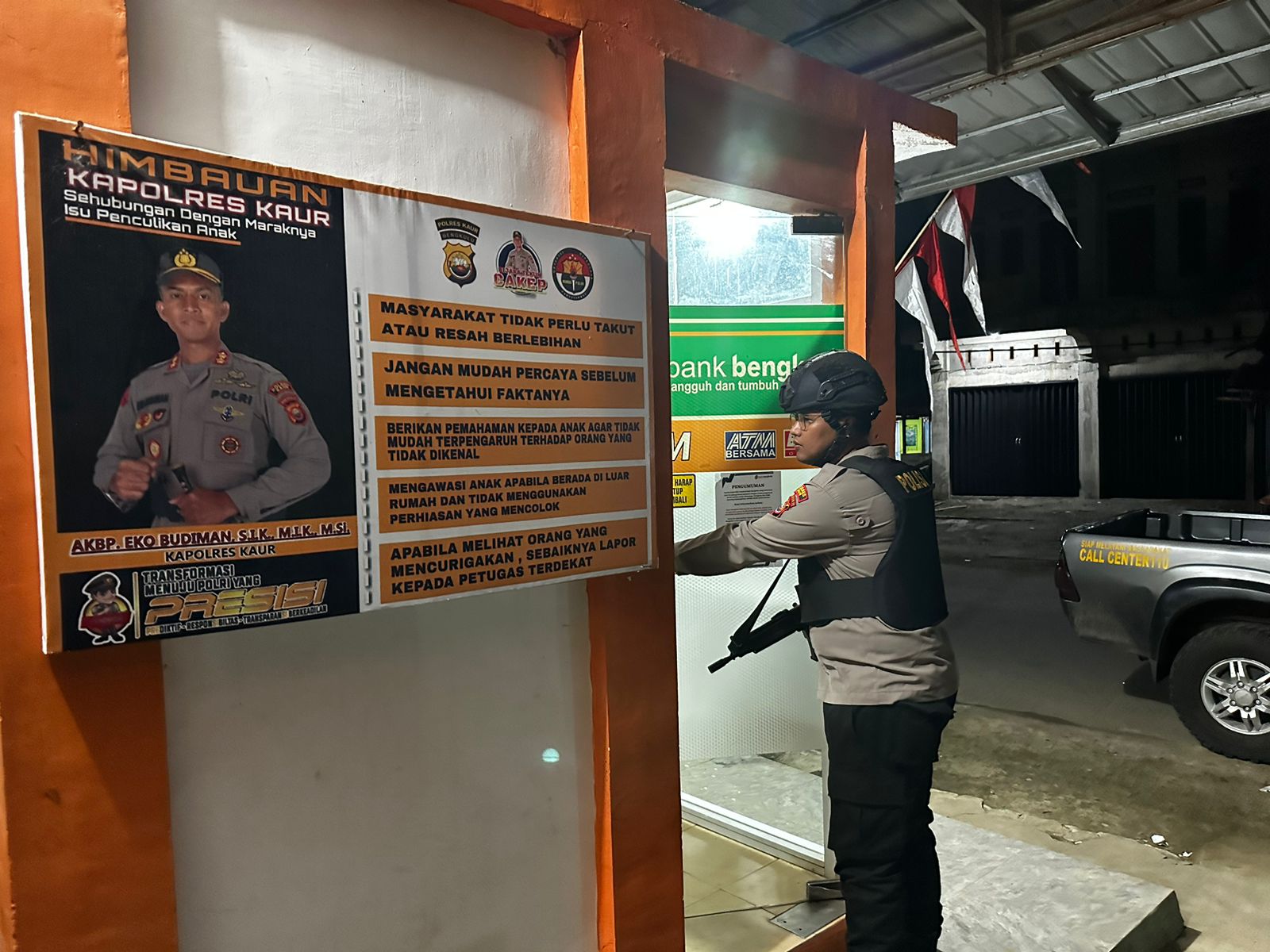 Polsek Kaur Utara, Patroli KRYD Antisipasi Tindak Pidana 3C di Wilkum 
