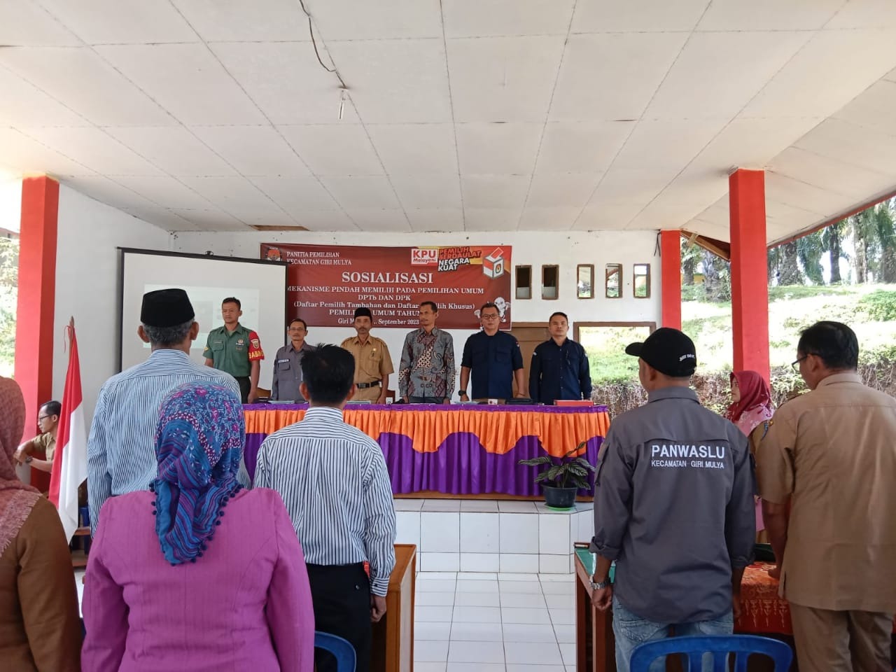 .Polsek Giri Mulya Monitoring Giat Sosialisasi Mekanisme Pindah Memilih pada Pemilu 2024 