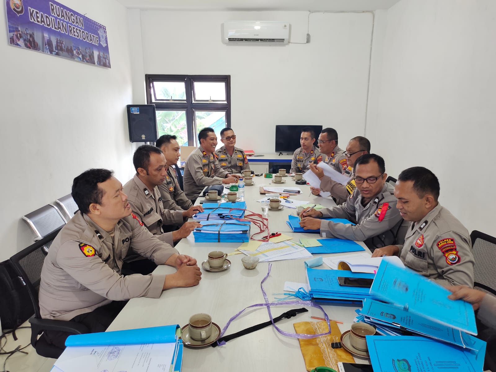 Polsek Giri Mulya Hadiri Pemeriksaan Perwabku Polsek Di Polres Bengkulu Utara