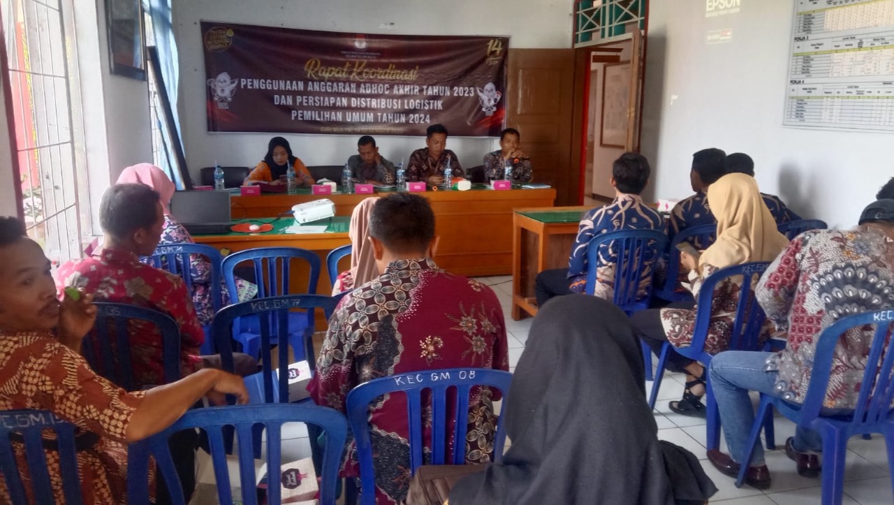 Polsek Giri Mulya Lakukan Monitoring Kegiatan Rakor Pengunaan Anggaran Badan Adhoc Tahun 2023