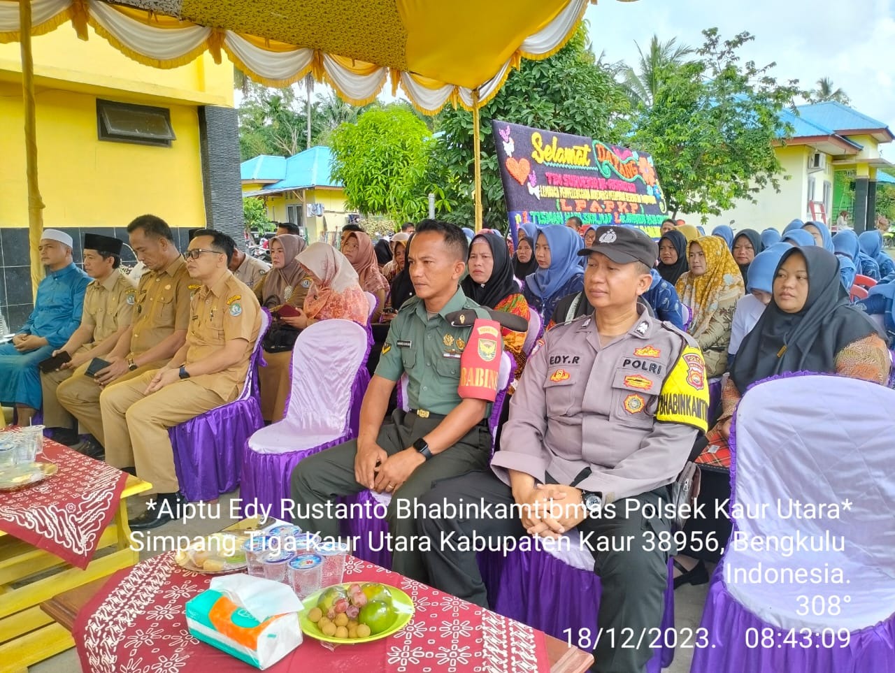 Jalin Sinergitas dan Pererat Tali Silahturahmi, Bhabinkamtibmas Polsek Kaur Utara Hadir Re-Akreditasi Puskesmas 