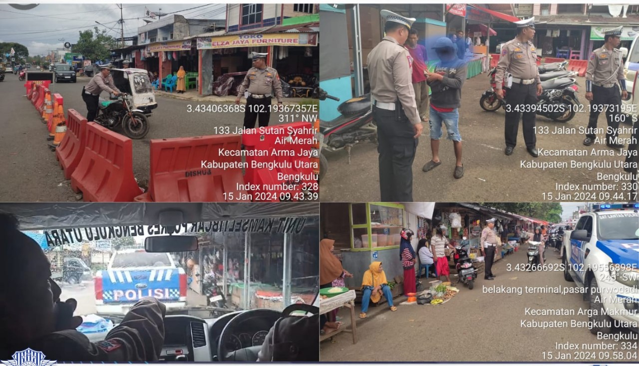 Ciptakan Kenyamanan kepada Sesama Pengguna Jalan di Pasar Purwodadi, Personel Lantas Melaksanakan Imbauan dan Sosialisasi Penertipan Parker