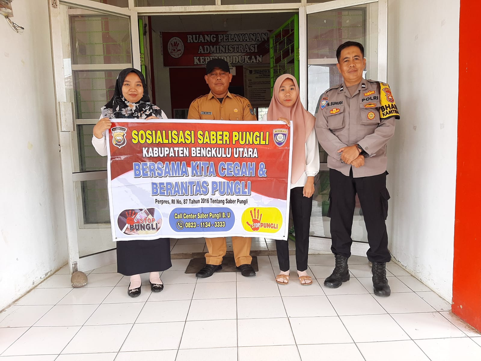 Tahapan Kampanye Pemilu, Bhabinkamtibmas Polres Bengkulu Utara Sosialisasikan Saber Pungli 
