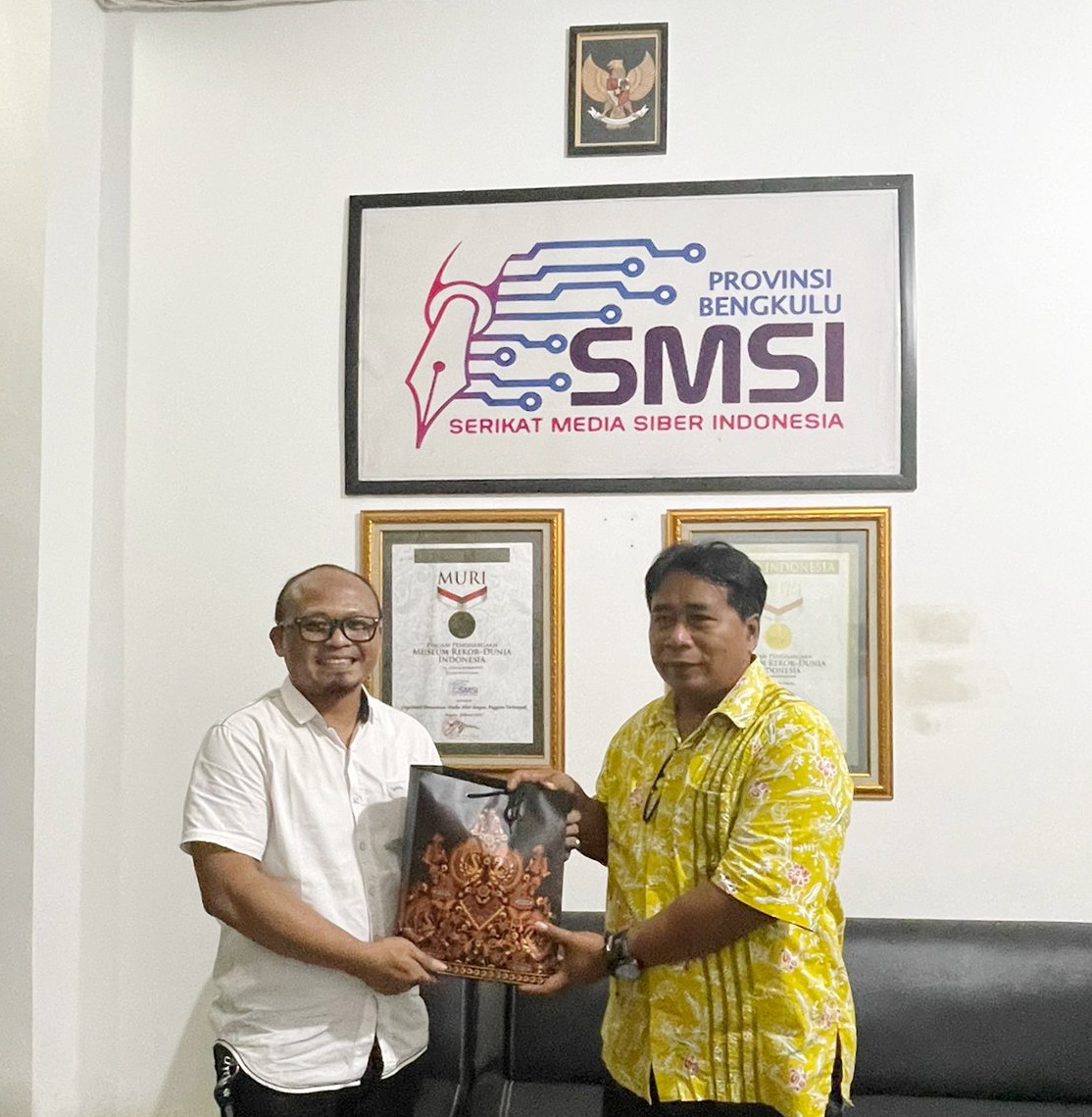 Sinergi Deradikalisasi, Plt Kasatgaswil Bengkulu Densus 88 Kunjungi Kantor  SMSI