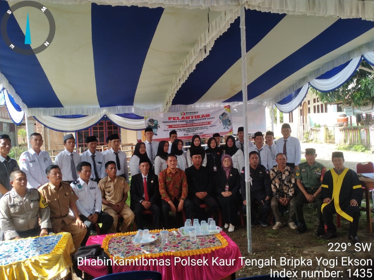 Polsek Kaur Tengah Hadiri Pelantikan PTPS Kecamatan Kinal