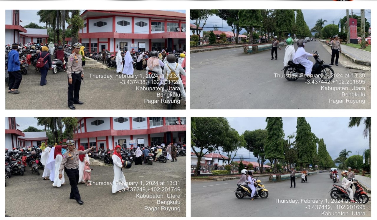 Personel Lantas Polres Bengkulu Utara Beri Keamanan dan Kelancaran Arus Lalu Lintas Pada Tabligh Akbar dan Konser Amal Palestina
