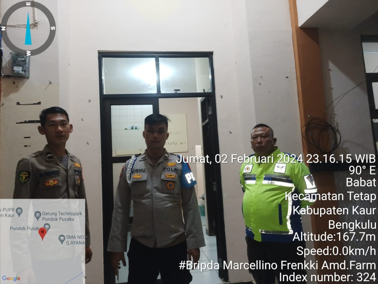 Anggota Piket Polres Kaur Patroli Pengamanan Kantor Bawaslu 