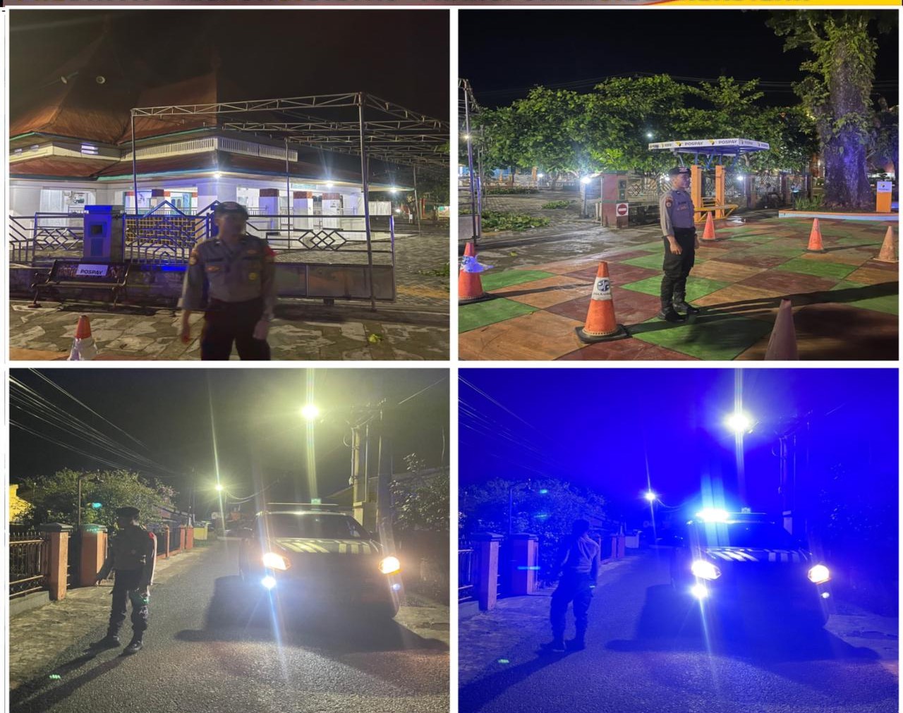 Berikan Pengamanan Shalat Subuh, Personel Satsamapta Patroli di Masjid Jamik 