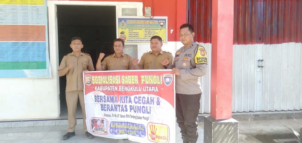 Polsek Ketahun Gencar Melaksanakan Sosialisasi Saber  di Desa Giri Kencana 