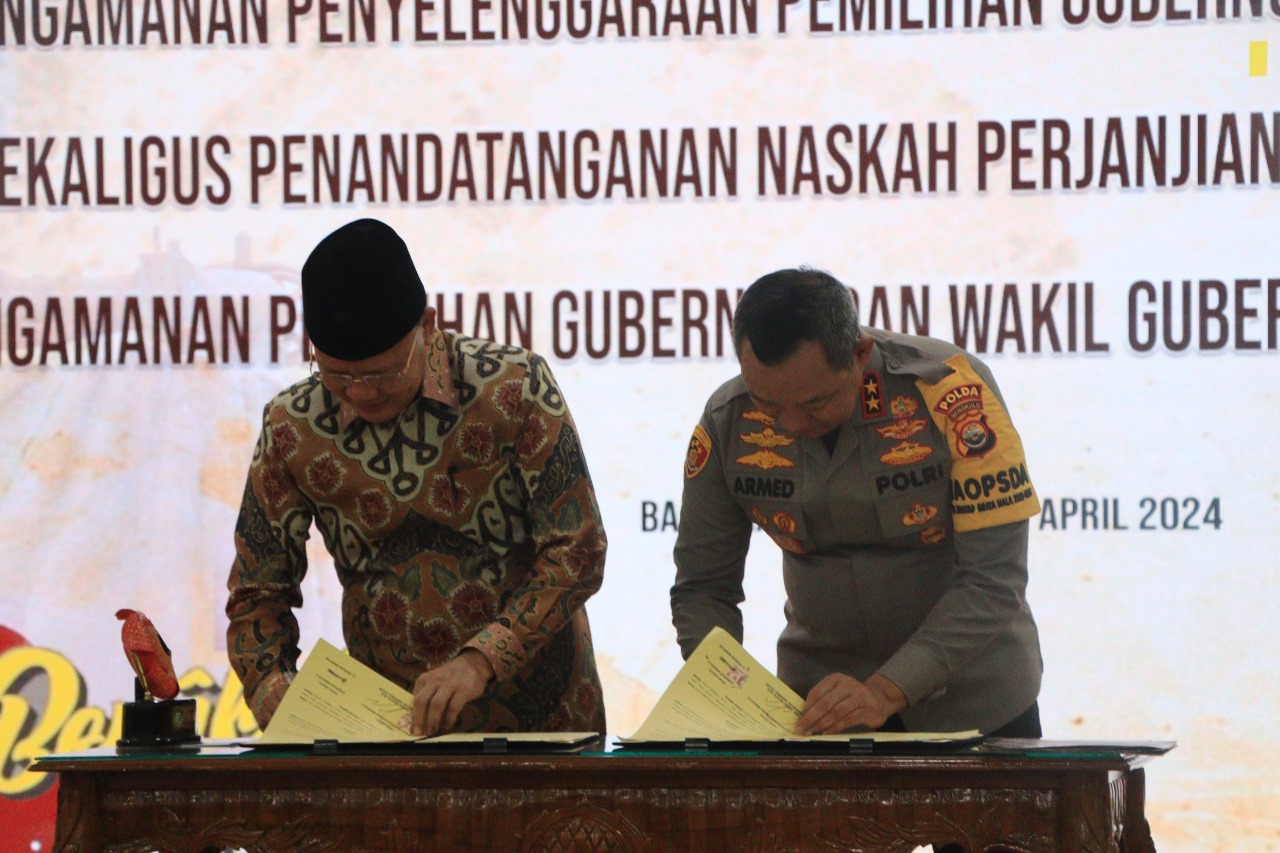 Tingkatkan Sinergitas, Kapolda Bengkulu dan Pemerintah Provinsi Teken MoU dalam Rangka Pengamanan Pilkada 2024