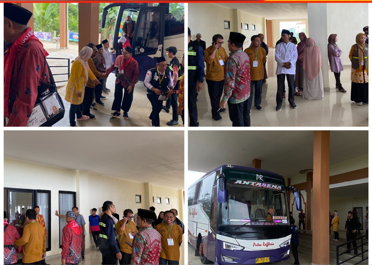 Optimal Berikan Pelayanan Kepada Masayrakat, Personel Polsek Selebar Lakukan Pengamanan Kedatangan CJH 