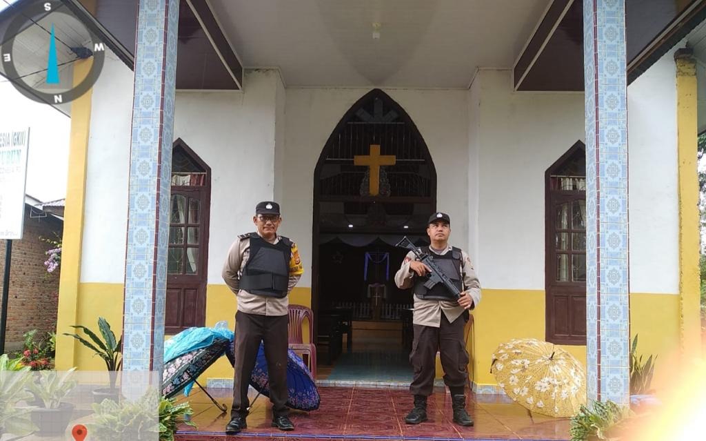 Berikan Keamanan Ibadah, Polsek Padang Ulak Tanding Pengamanan di Gereja 