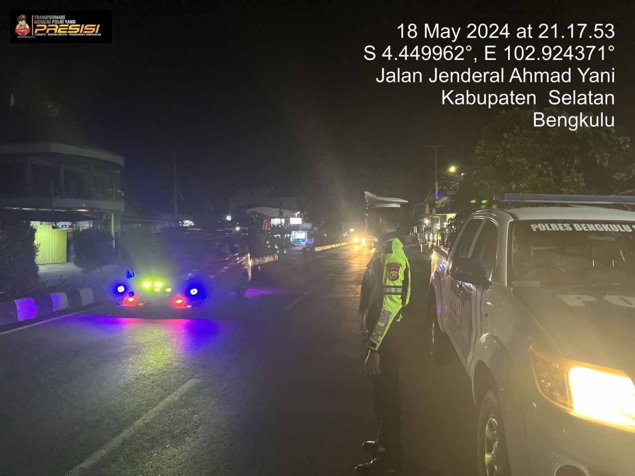 Sat Lantas Polres BS Patroli Blue Light, Ciptakan Kenyamanan Masyarakat 