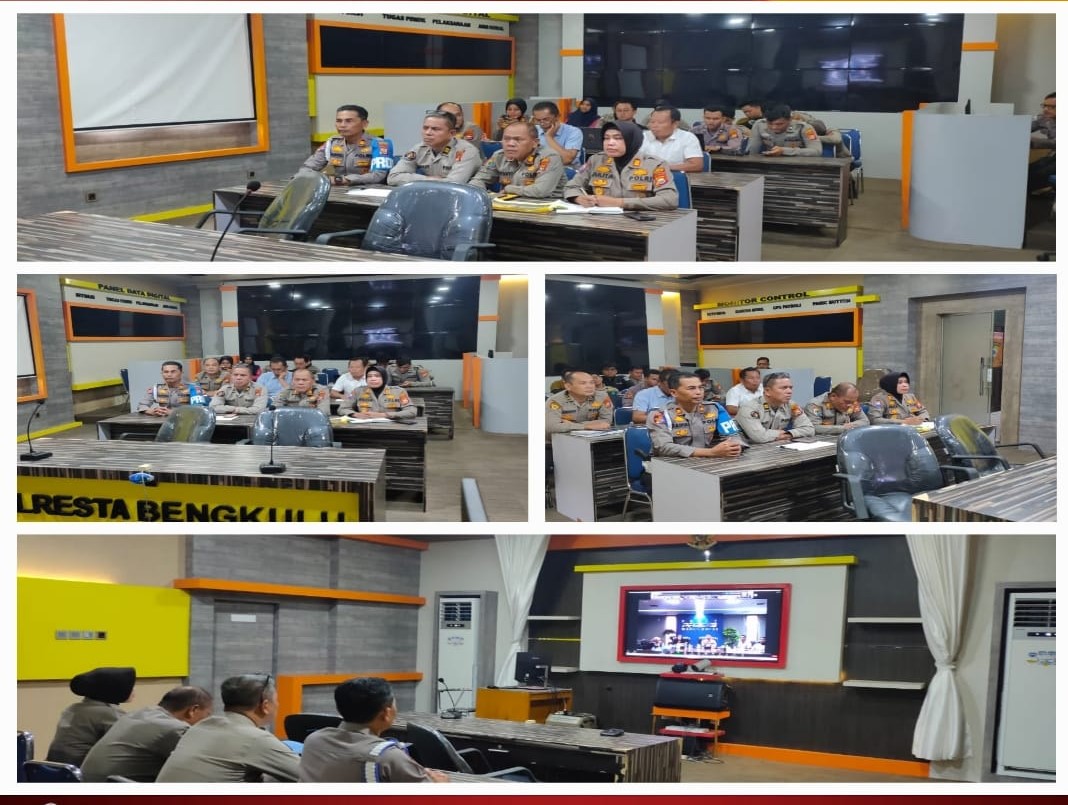 Polresta Bengkulu Ikuti Rapat Anev Program Beyond Trust Presisi TW II Tahun 2024