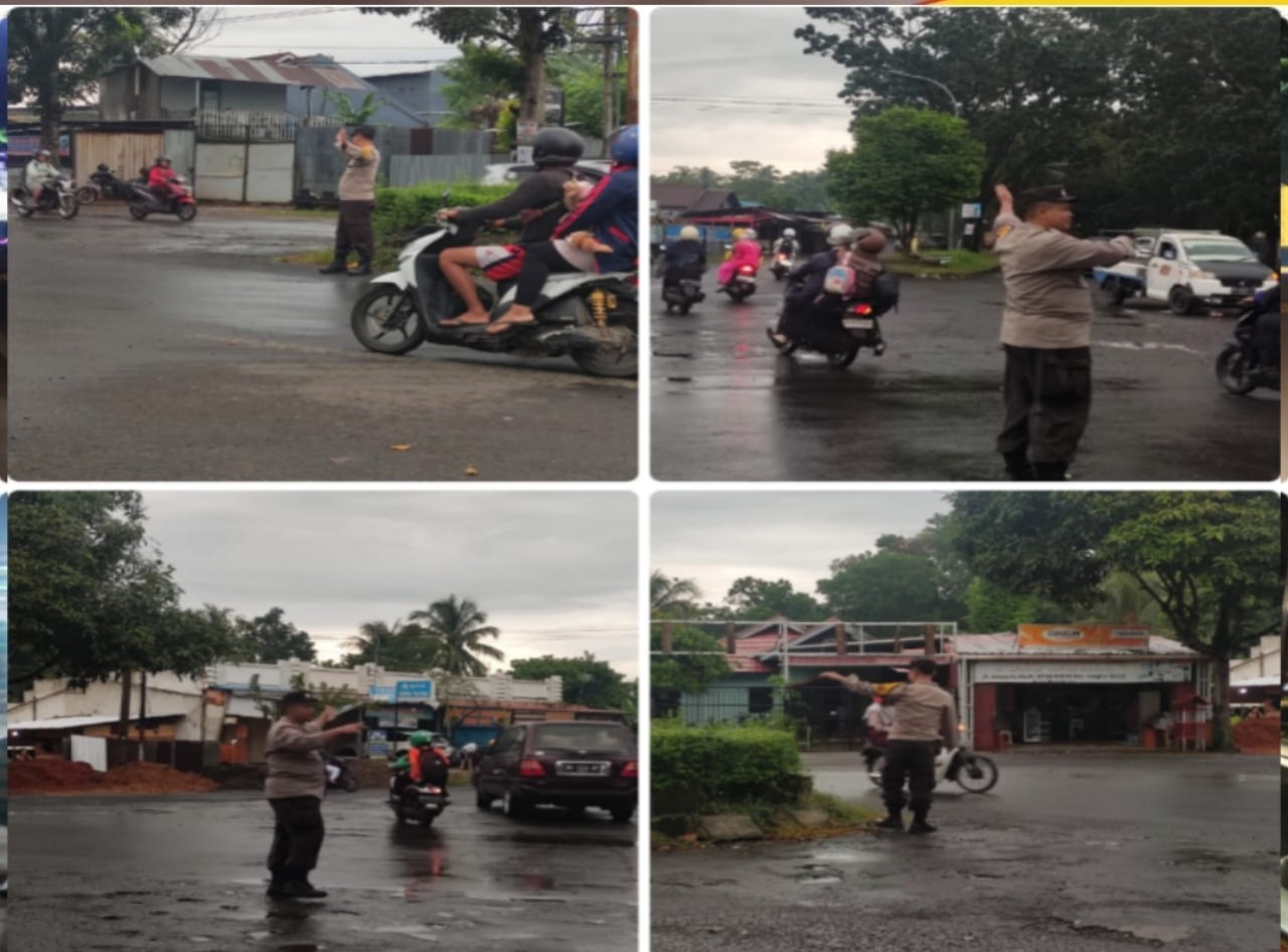 Berikan Pelayan di Pagi Hari kepada Masyarakat, Polsek Gading Cempaka Laksanakan Pengaturan Lalu Lintas