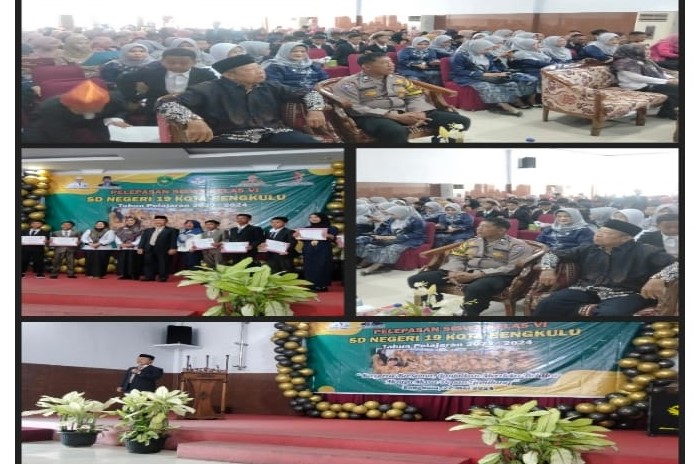 Bhabinkamtibmas Kelurahan Sawah Lebar Hadiri Perpisahan SDN 19 Kota Bengkulu