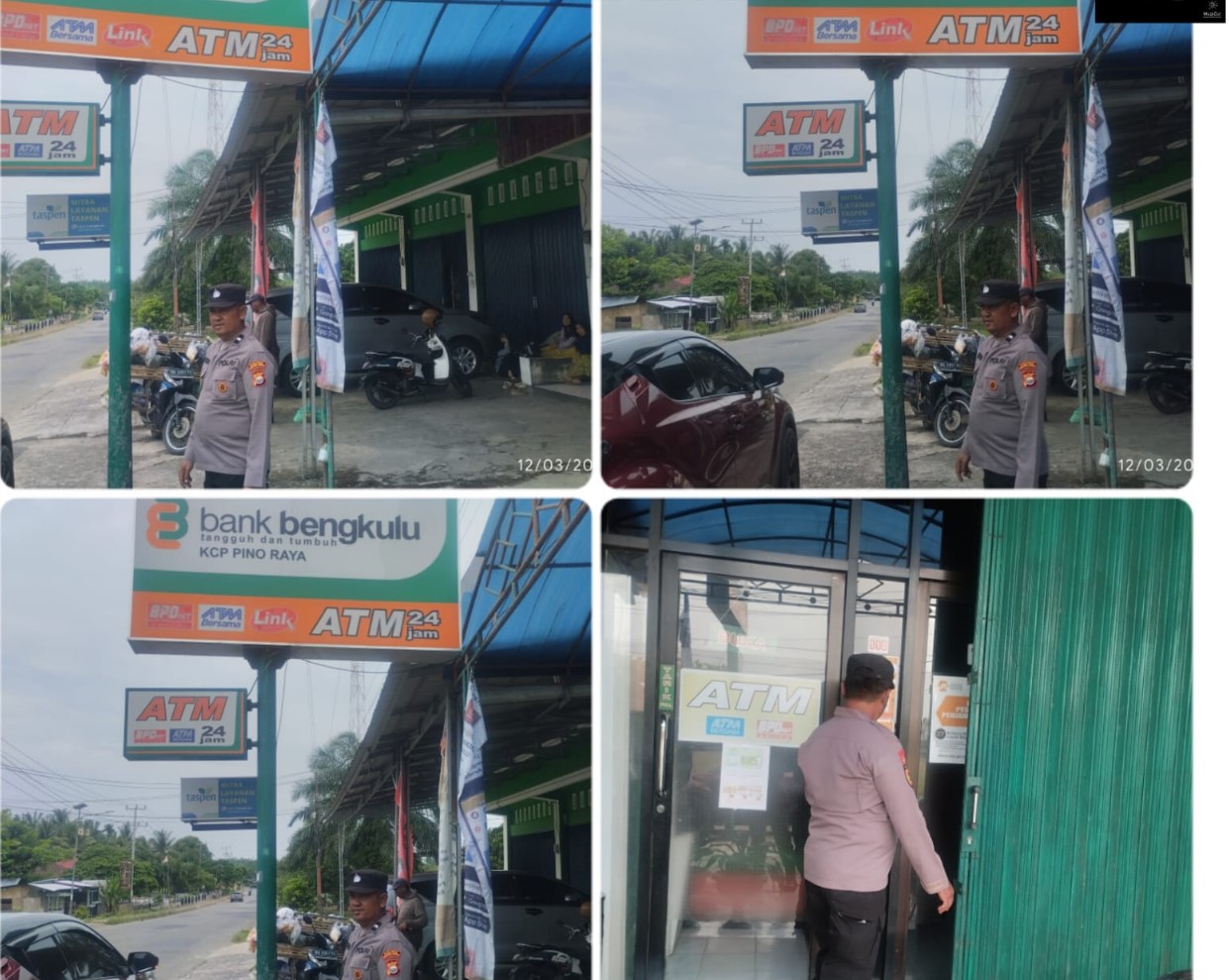 Patroli Presisi, Polsek Pino Raya  Sambangi BPD Capem dan BRI Unit Pino Raya Serta Masyarakat, Sampaikan Imbauan Kamtibmas  