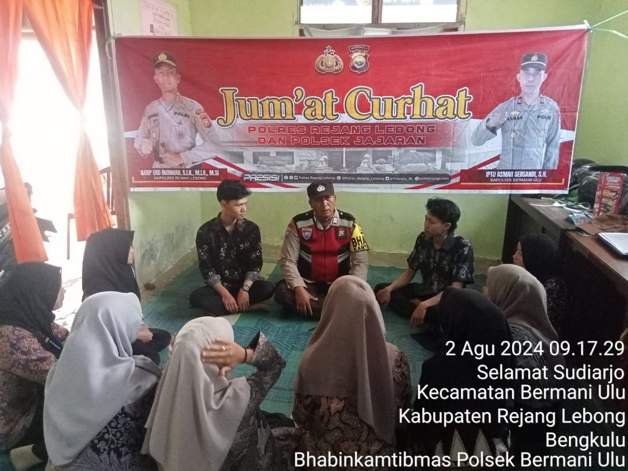 Polres Rejang Lebong Jumat Curhat Sampaikan Imbauan Jaga Keamanan dan Kenyamanan Bagi Masyarakat