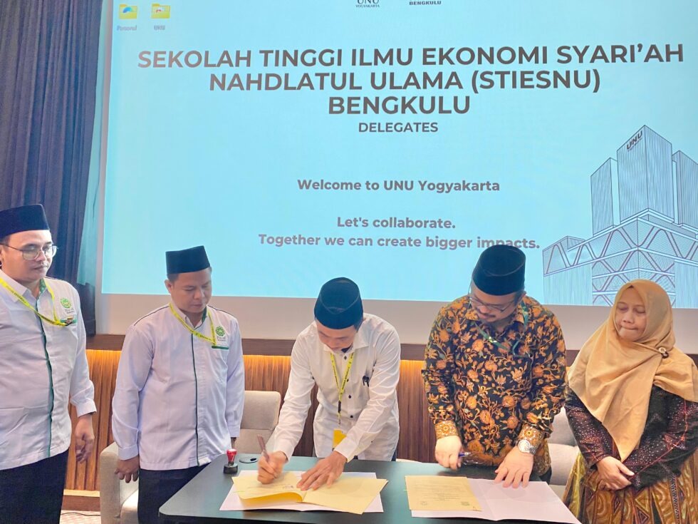 Pererat Kerjasama Dalam Penididikan, STIESNU Bengkulu dan UNU Yogyakarta Teken MoU