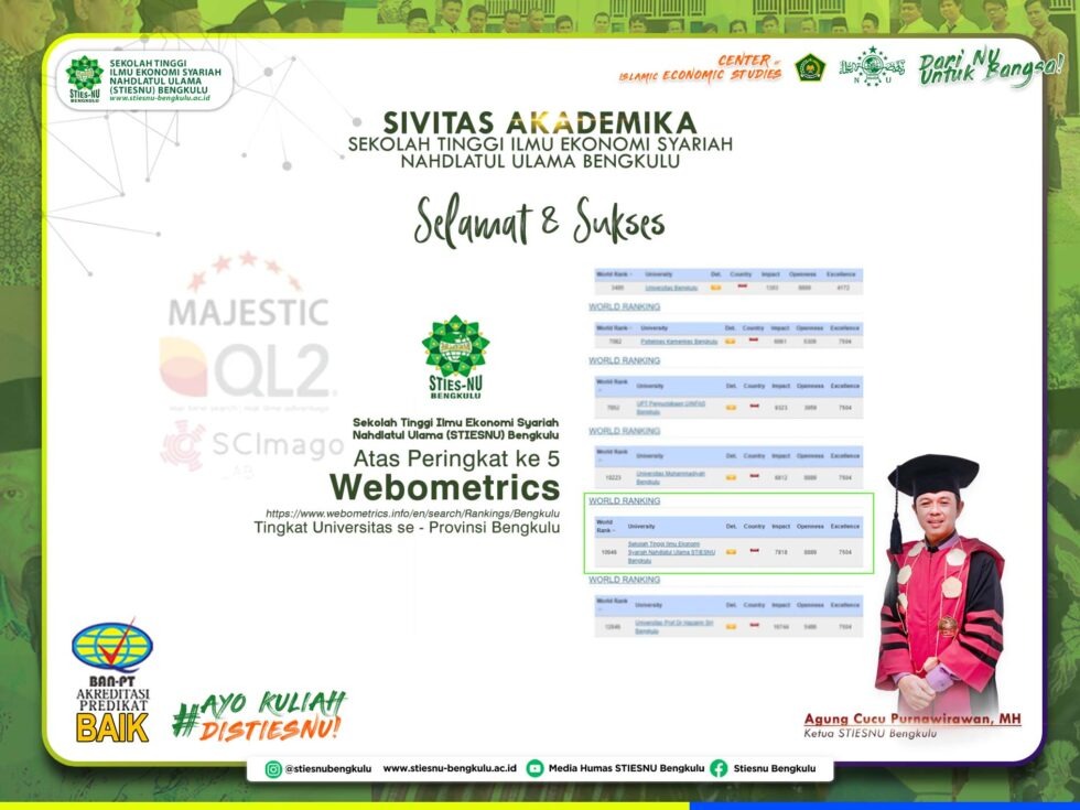 STIESNU Bengkulu Peringkat Ke-5 Kampus di Bengkulu Versi Webometrics