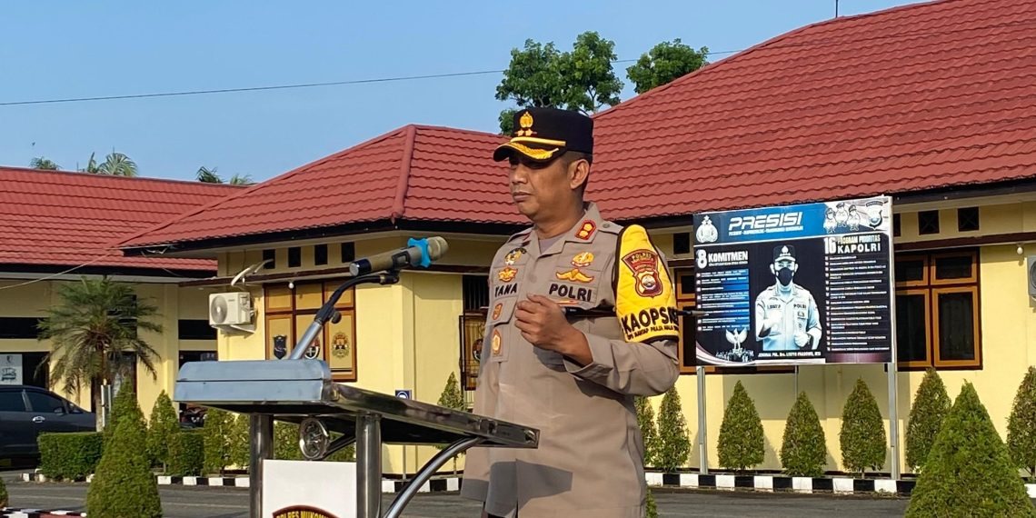 Pimpin Apel Kapolres Mukomuko tegaskan jaga nertralitas Polri dan jaga Kesehatan jelang pilkada 2024