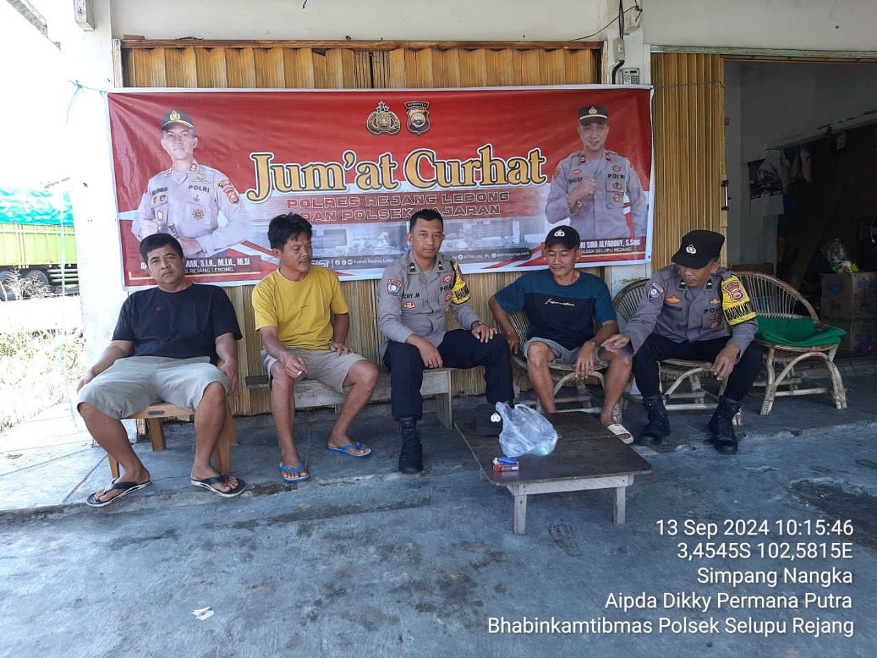 Coolling System, Polsek Selupu Rejang Jumat Curhat di Kelurahan Simpang Nangka 
