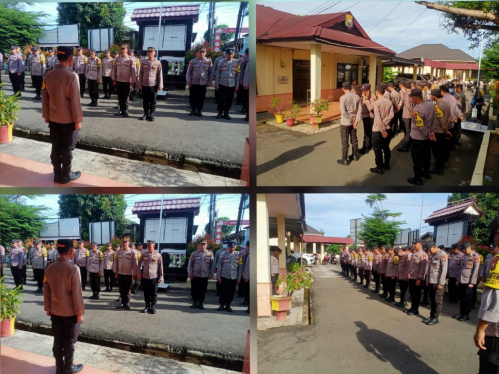 Polsek Teluk Segara Gelar Apel Konsolidasi Pengamanan TPS Pilkada Serentak 2024