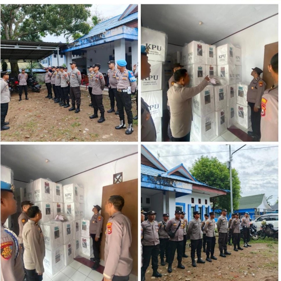 Polsek Ratu Agung Apel Konsolidasi Piket Jaga dan Pengecekan Kotak Suara Logistik Pilkada di Kantor Kecamatan Ratu Agung