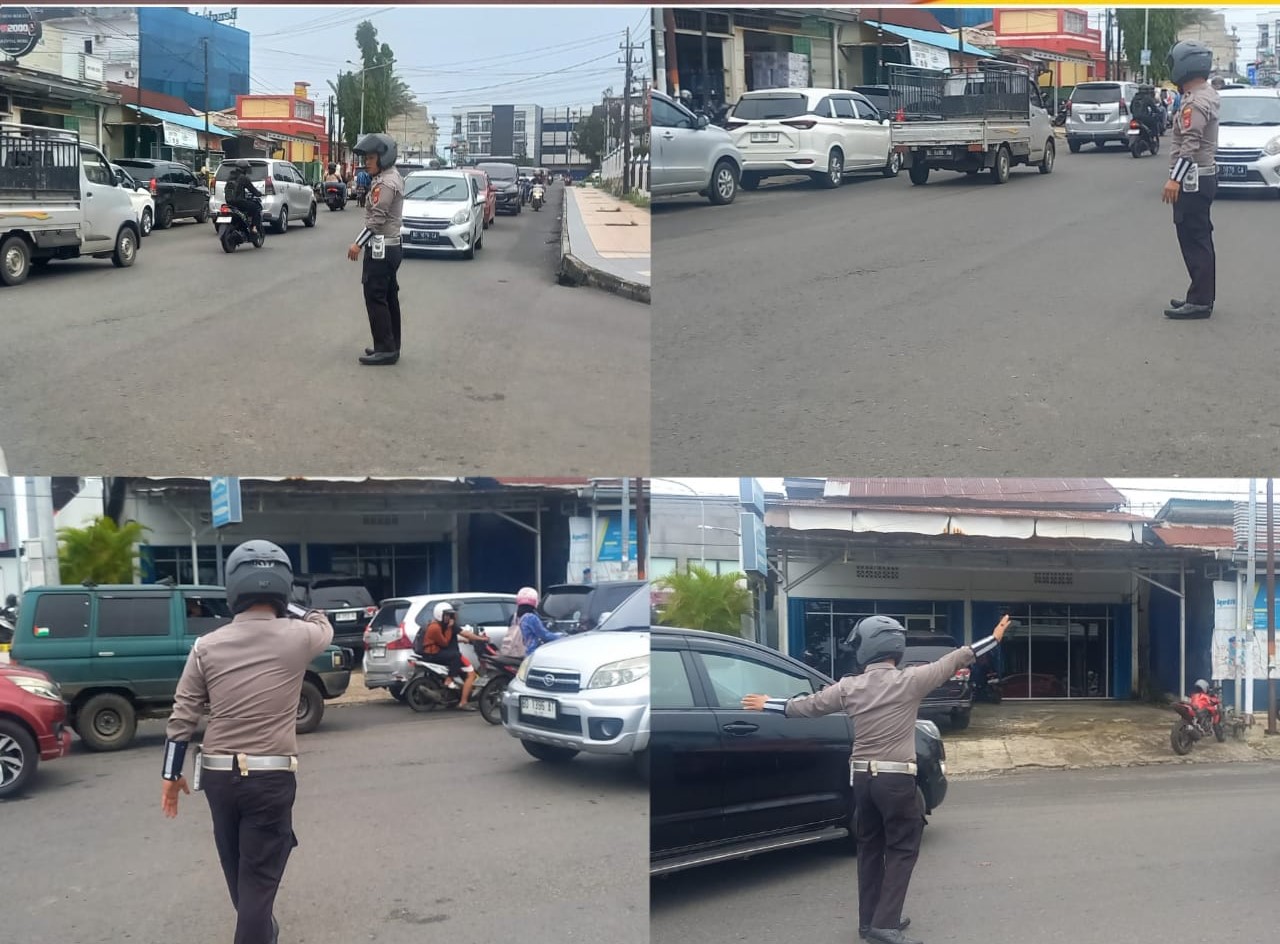 Satlantas Polresta Bengkulu Laksanakan Patroli dan Penguraian Kemacetan di Seputaran Kota Bengkulu