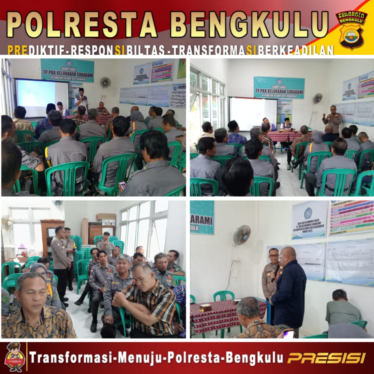 Sat Binmas Polresta Bengkulu Laksanakan Pembinaan dan Penyuluhan Kamtibmas di Kelurahan Sukarami