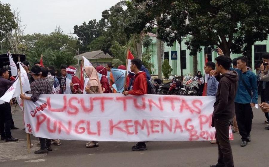 foto aksi gempur di kemenag bengkulu