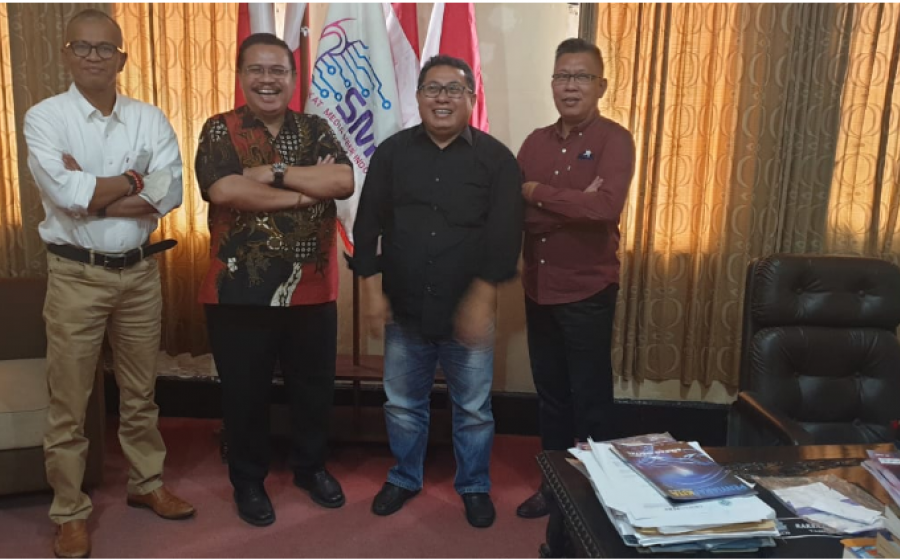 Pengurus SMSI Pusat saat menerima kunjungan KIP dan KONI Jawa Tengah 