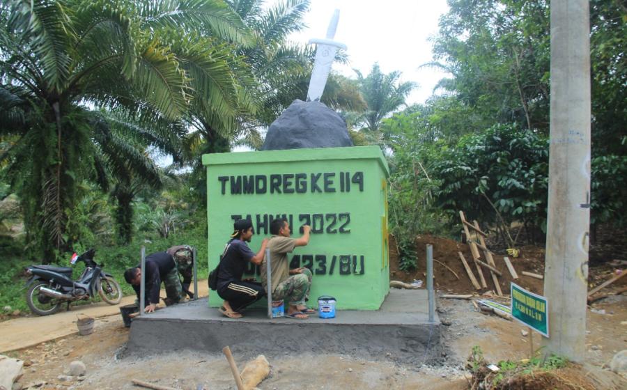 Tugu Prasasti TMMD 114 Sudah Capai Target 100 Persen