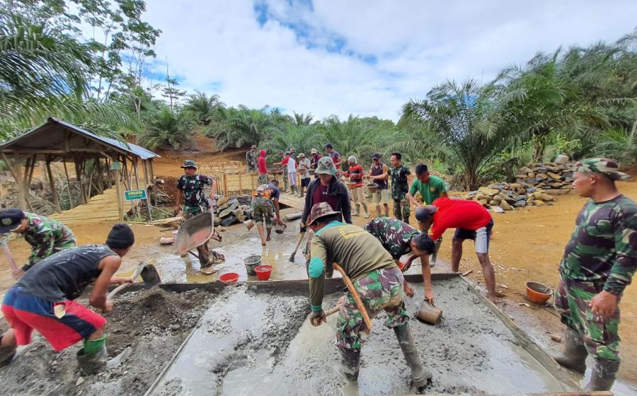 Progres Positif, Pengerjaan Jembatan TMMD Masuk Tahap Pengecoran