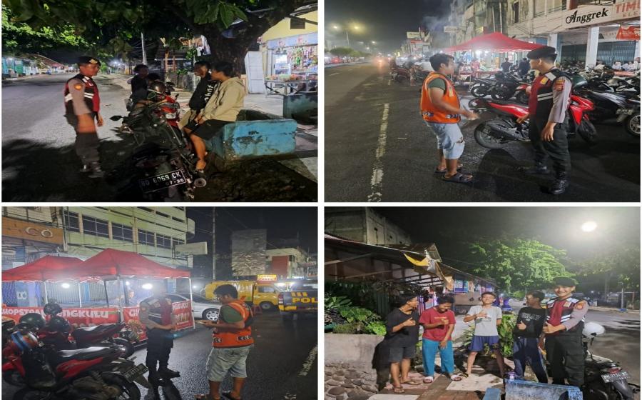 Cegah Aksi Kriminal, Sat Samapta Polresta Bengkulu Patroli Malam