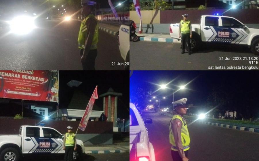 Sat Lantas Polresta Bengkulu Patroli Blue Light Antsipasi 3C 