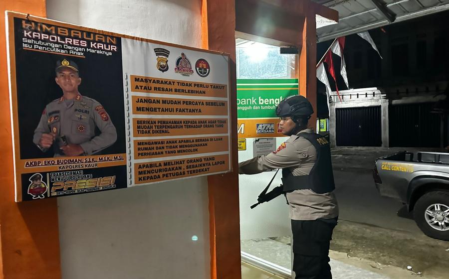 Polsek Kaur Utara, Patroli KRYD Antisipasi Tindak Pidana 3C di Wilkum 