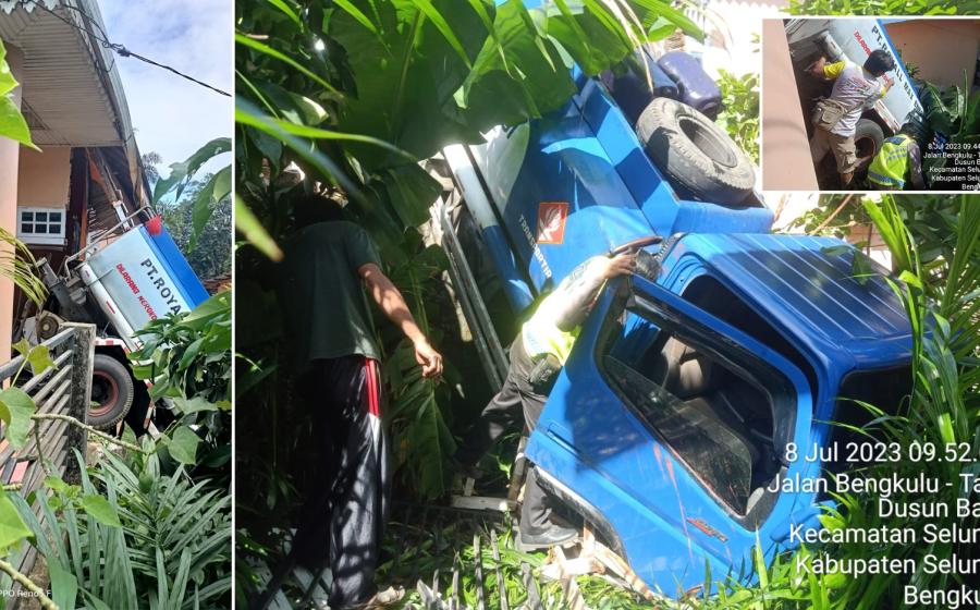 Colt Diesel Tabrak Rumah Warga Seluma