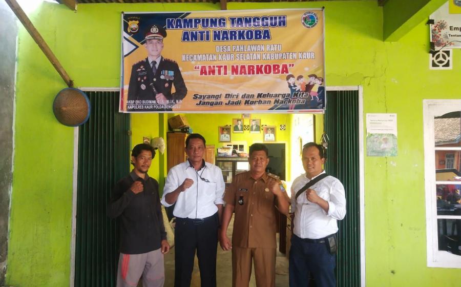 Sat Res Narkoba Polres Kaur Sambang Koordinasi Bentuk Kampung Tangguh Anti Narkoba di Desa Pahlawan Ratu