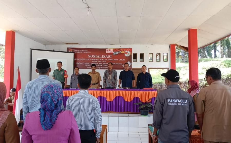 .Polsek Giri Mulya Monitoring Giat Sosialisasi Mekanisme Pindah Memilih pada Pemilu 2024 