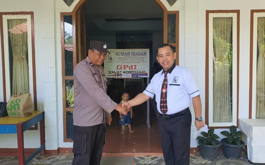Berikan Keamanan Ibadah Minggu, Polsek Giri Mulya Sambangi Gereja di wilkum Polsek Giri Mulya